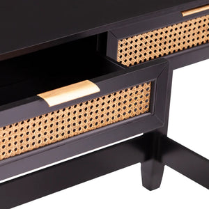 HomeRoots 48" Black Console Table with Drawers – Sleek, Durable Storage Solution for Living Rooms & Offices 402419