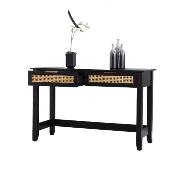 Homeroots 48" Black Console Table And Drawers   402419