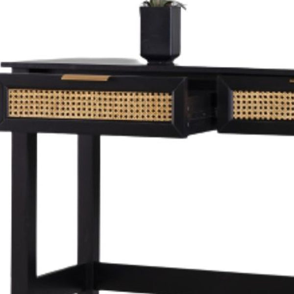 Homeroots 48" Black Console Table And Drawers   402419
