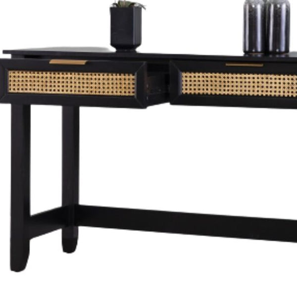 Homeroots 48" Black Console Table And Drawers   402419
