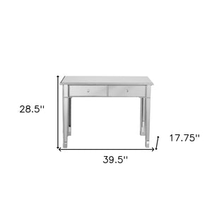 Homeroots 40" Silver Mirrored Glass Console Table And Drawers   402424