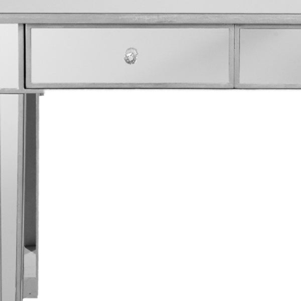 Homeroots 40" Silver Mirrored Glass Console Table And Drawers   402424