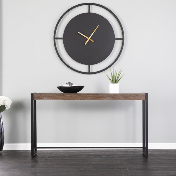 Homeroots 54" Brown And Black Sled Console Table   402427