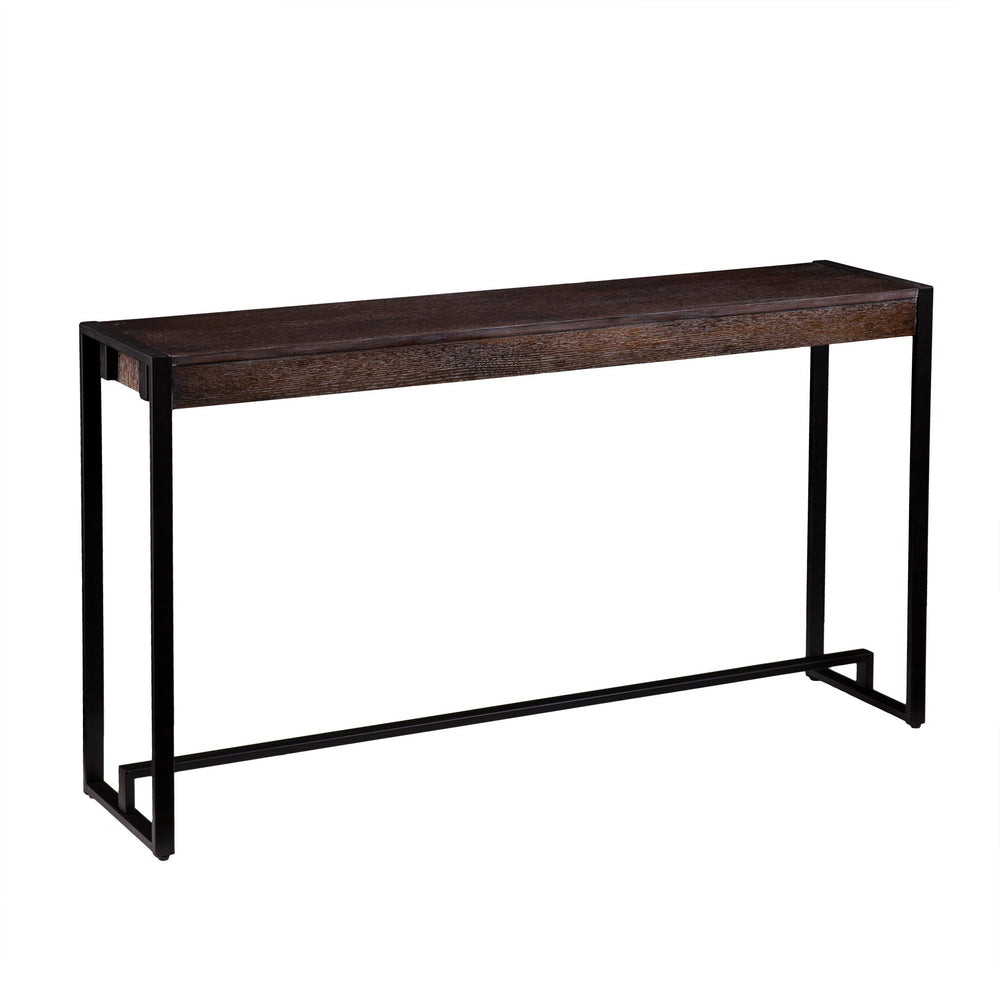 Homeroots 54" Brown And Black Sled Console Table   402427