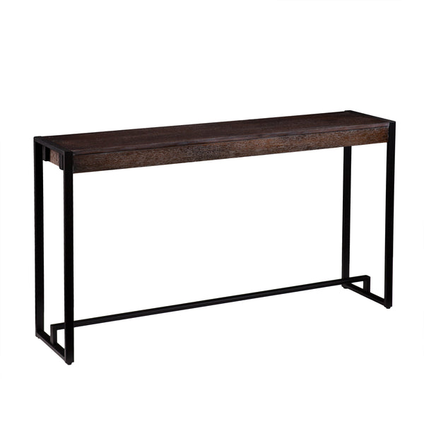 Homeroots 54" Brown And Black Sled Console Table   402427