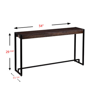 Homeroots 54" Brown And Black Sled Console Table   402427