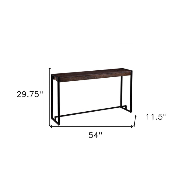 Homeroots 54" Brown And Black Sled Console Table   402427