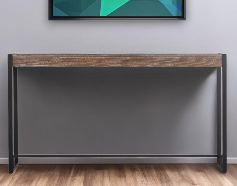 Homeroots 54" Brown And Black Sled Console Table   402427