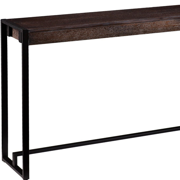 Homeroots 54" Brown And Black Sled Console Table   402427