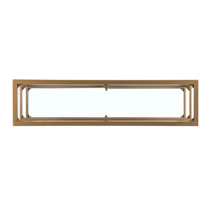 Homeroots 49" Clear And Gold Glass Floor Shelf Console Table With Storage   402428