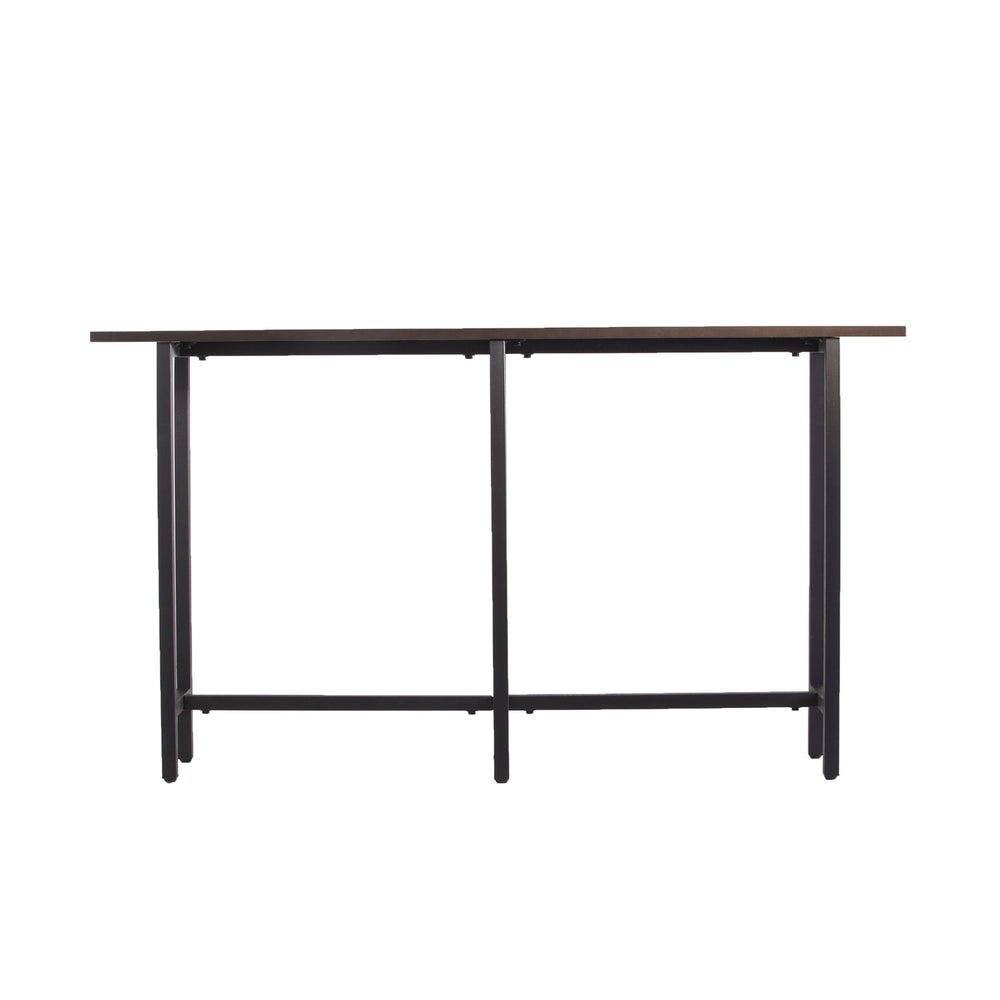 Homeroots 54" Espresso And Black Frame Console Table   402429