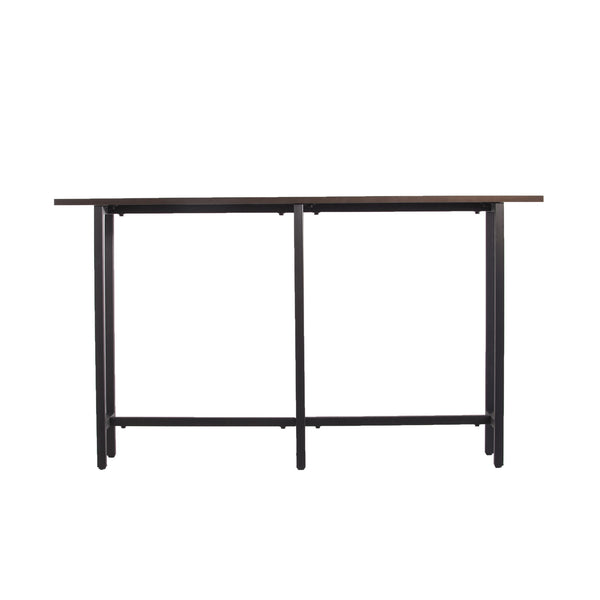 Homeroots 54" Espresso And Black Frame Console Table   402429