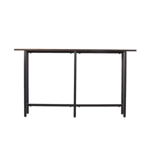 Homeroots 54" Espresso And Black Frame Console Table   402429