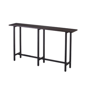 Homeroots 54" Espresso And Black Frame Console Table   402429