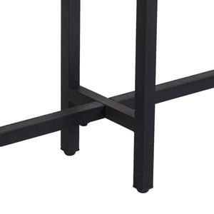 Homeroots 54" Espresso And Black Frame Console Table   402429