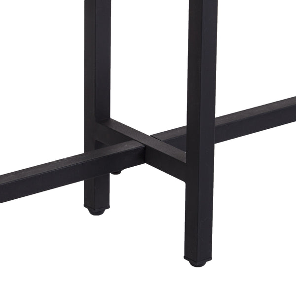 Homeroots 54" Espresso And Black Frame Console Table   402429