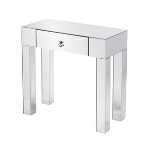 Homeroots 31" Silver Mirrored Glass Console Table With Storage   402431