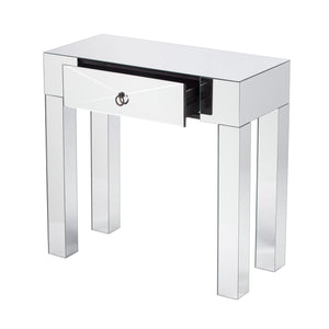 Homeroots 31" Silver Mirrored Glass Console Table With Storage   402431
