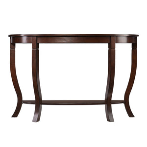 Homeroots 48" Brown Half Circle Console Table With Storage   402434