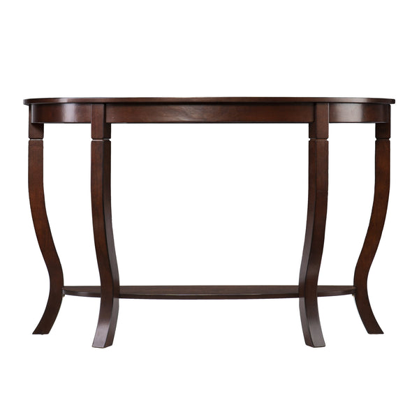 Homeroots 48" Brown Half Circle Console Table With Storage   402434