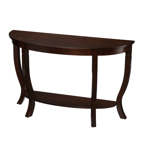 Homeroots 48" Brown Half Circle Console Table With Storage   402434
