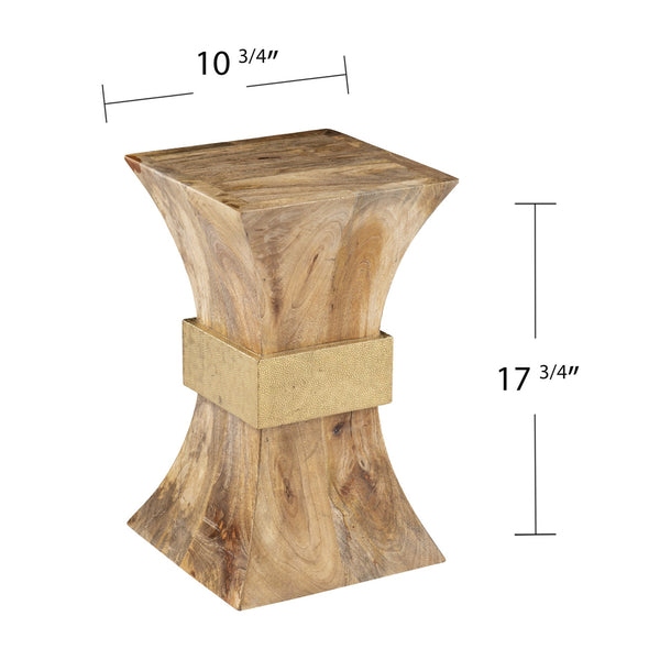 Homeroots 18" Natural Solid Wood And Manufactured Wood Square End Table   402435