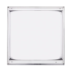 HomeRoots 22" Chrome Glass and Iron Square End Table - Modern, Stylish Accent for Living Room or Bedroom Spaces 402448