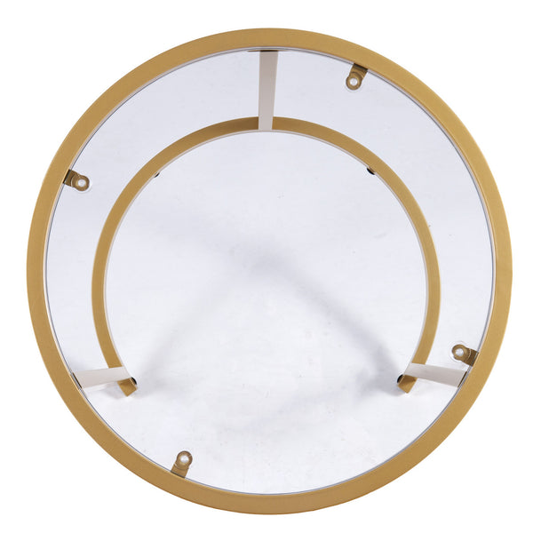 Homeroots Set Of Two 23" Gold Glass And Steel Round Nested Tables   402453