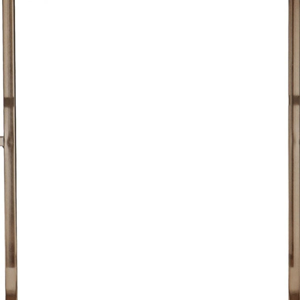 HomeRoots 23" Champagne Glass Iron End Table with Faux Marble Top - Chic, Versatile Accent for Any Space 402454