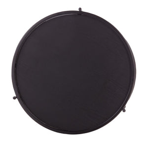 HomeRoots 24" Black Round End Table - Stylish Two-Tier Design with Shelf for Living Room, Bedroom & Entryway 402457