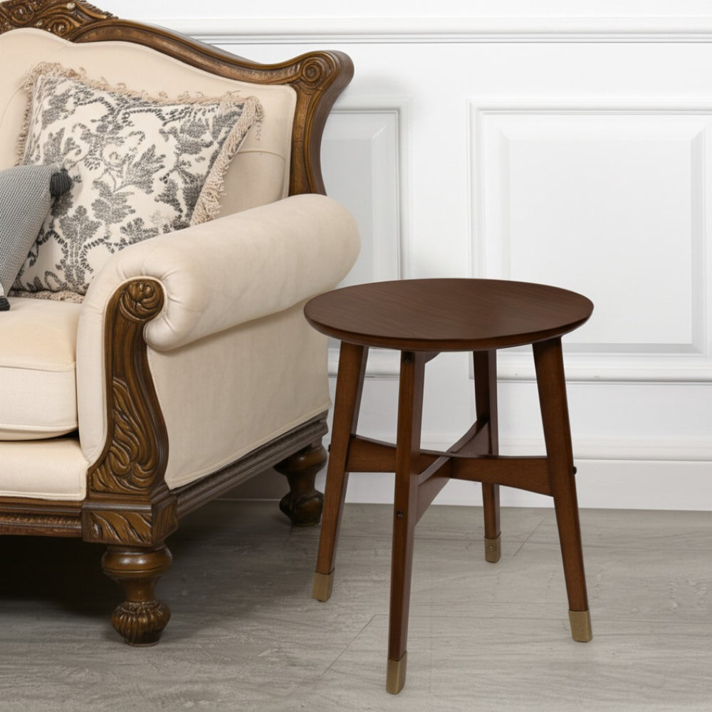 HomeRoots 23" Rustic Brown Solid Wood End Table with Iron Base – Versatile Accent for Living Spaces & Décor 402464