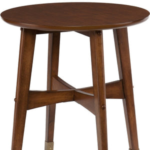 HomeRoots 23" Rustic Brown Solid Wood End Table with Iron Base – Versatile Accent for Living Spaces & Décor 402464