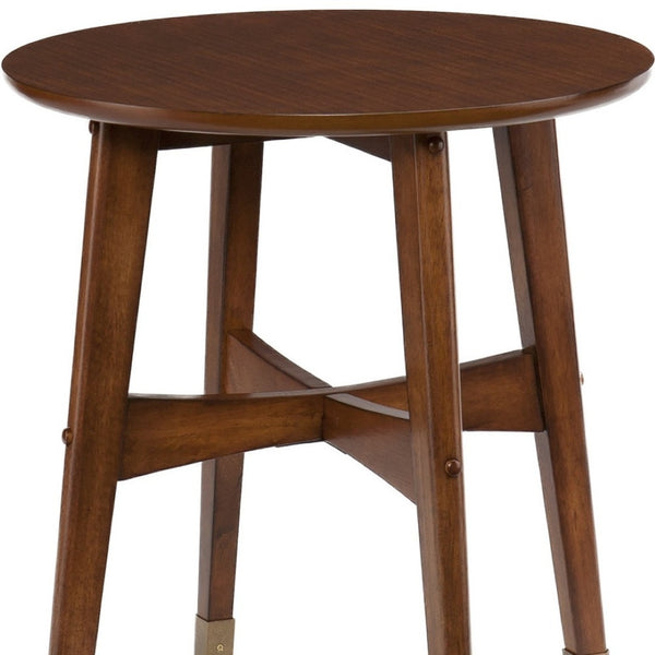 HomeRoots 23" Rustic Brown Solid Wood End Table with Iron Base – Versatile Accent for Living Spaces & Décor 402464