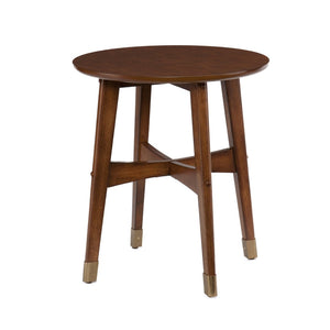 HomeRoots 23" Rustic Brown Solid Wood End Table with Iron Base – Versatile Accent for Living Spaces & Décor 402464