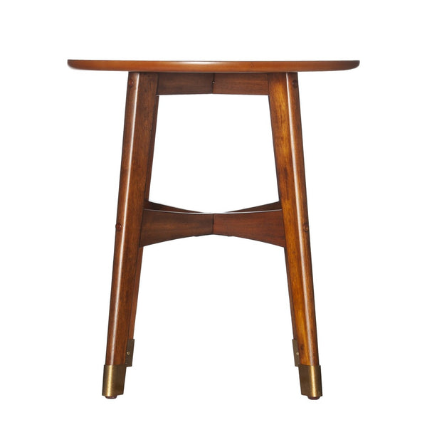 HomeRoots 23" Rustic Brown Solid Wood End Table with Iron Base – Versatile Accent for Living Spaces & Décor 402464