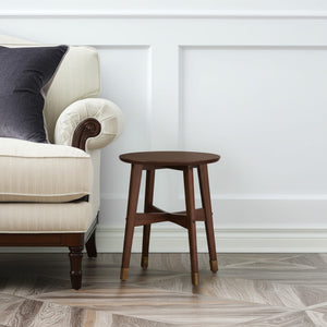 HomeRoots 23" Rustic Brown Solid Wood End Table with Iron Base – Versatile Accent for Living Spaces & Décor 402464
