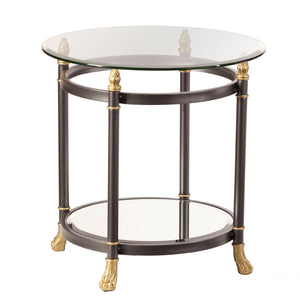 Homeroots 21" Gray Glass Round End Table   402473