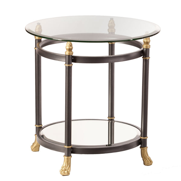 Homeroots 21" Gray Glass Round End Table   402473