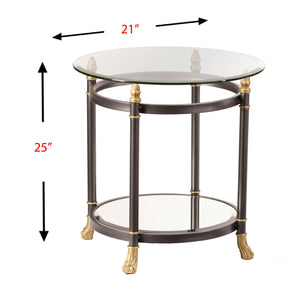 Homeroots 21" Gray Glass Round End Table   402473
