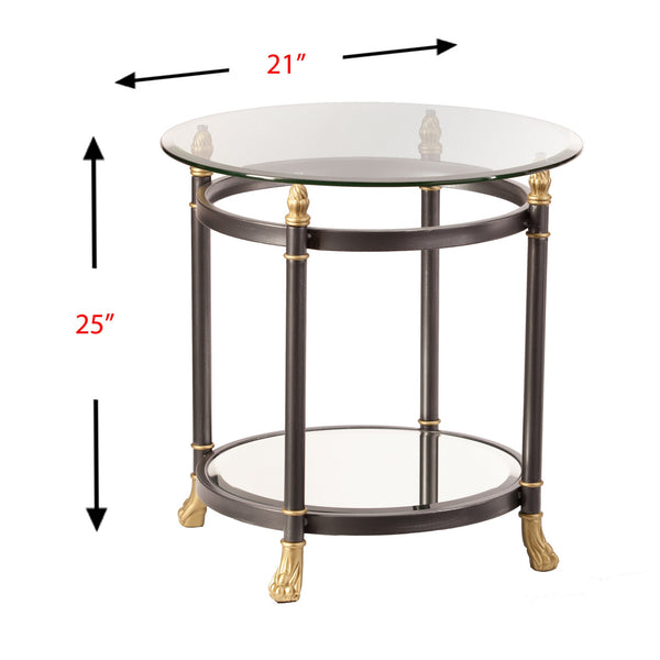 Homeroots 21" Gray Glass Round End Table   402473