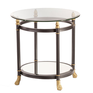 Homeroots 21" Gray Glass Round End Table   402473