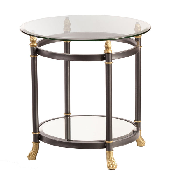 Homeroots 21" Gray Glass Round End Table   402473