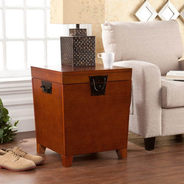 HomeRoots 24" Solid Wood Square End Table - Versatile Brown Nightstand with Storage & Rustic Charm for Any Room 402475