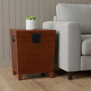HomeRoots 24" Solid Wood Square End Table - Versatile Brown Nightstand with Storage & Rustic Charm for Any Room 402475