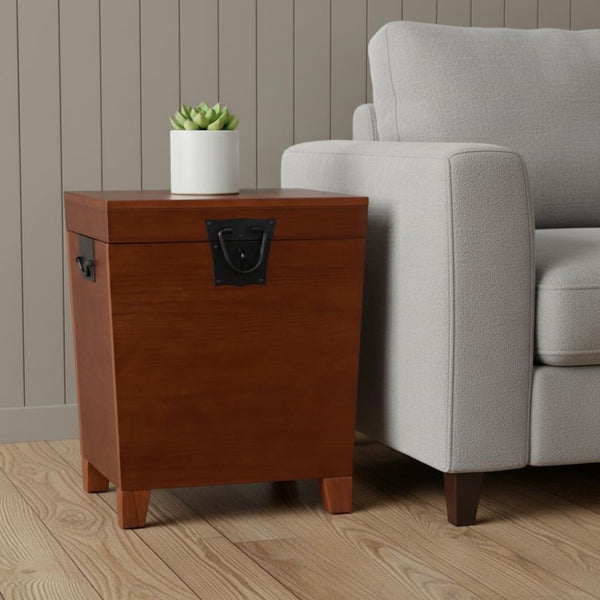 HomeRoots 24" Solid Wood Square End Table - Versatile Brown Nightstand with Storage & Rustic Charm for Any Room 402475