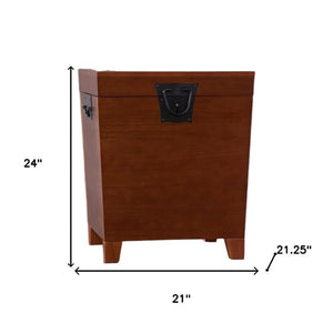 HomeRoots 24" Solid Wood Square End Table - Versatile Brown Nightstand with Storage & Rustic Charm for Any Room 402475