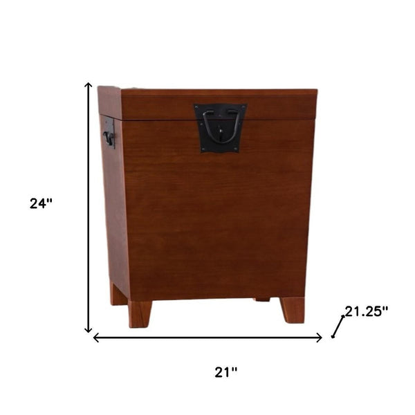 HomeRoots 24" Solid Wood Square End Table - Versatile Brown Nightstand with Storage & Rustic Charm for Any Room 402475