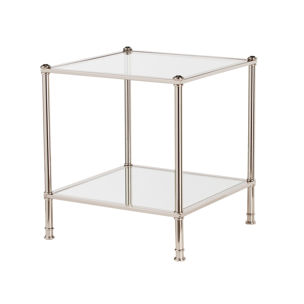 Homeroots 24" Silver Glass And Iron Square Mirrored End Table   402476