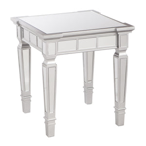 Homeroots 24" Silver Glass Square End Table   402482