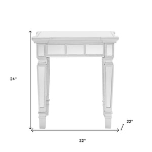 Homeroots 24" Silver Glass Square End Table   402482